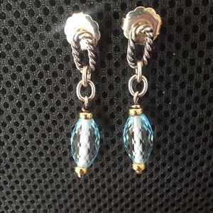 David Yurman sterling silver and topaz earrings